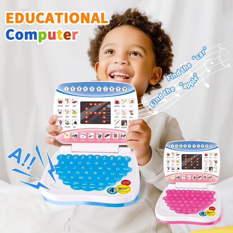 Toy Apple Computer Educational Tablet Computer Toys for Kids,LED Screen Mini Learning ...