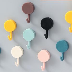 Cangkuk Pelekat, Reka Bentuk Kreatif, Pelekat Kuat, Cangkuk Tanpa Jejak, Diperbuat daripada Plastik, Cangkuk Tanpa Gerudi, Penyangkut, Gaya Nordic, Warna Pepejal, Cangkuk Kecil Bulat Supplies