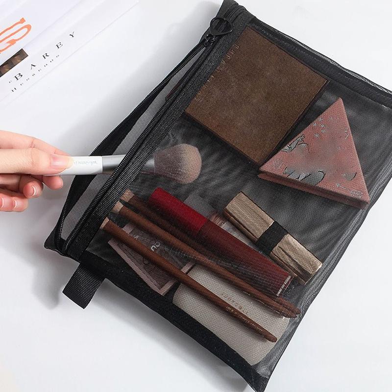 Toiletry Bag Transparent Cosmetic Bag With Zipper Mesh Mesh Pouch Toiletry Wash Bags Travel 7