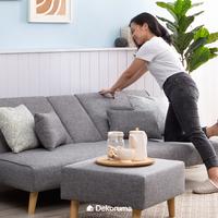Gambar Dekoruam Daito Square Stool Kain Minimalis Abu-Abu Muda - Kursi Sofa Kotak - Warna dari Dekoruma Official Store Kab. Bekasi 4 Tokopedia
