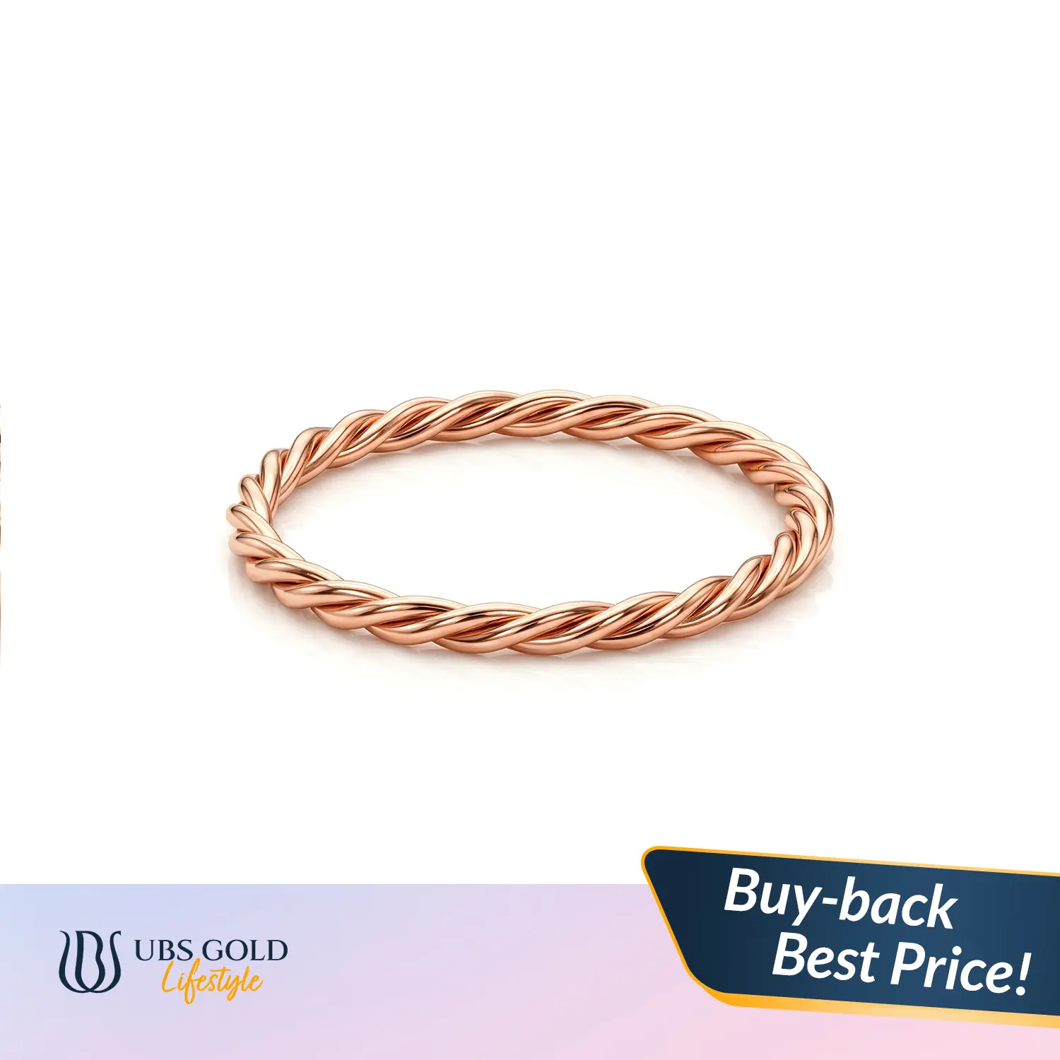 UBS Gold - Cincin Emas Polos Amber - 17k - Model Twist - Acp0713