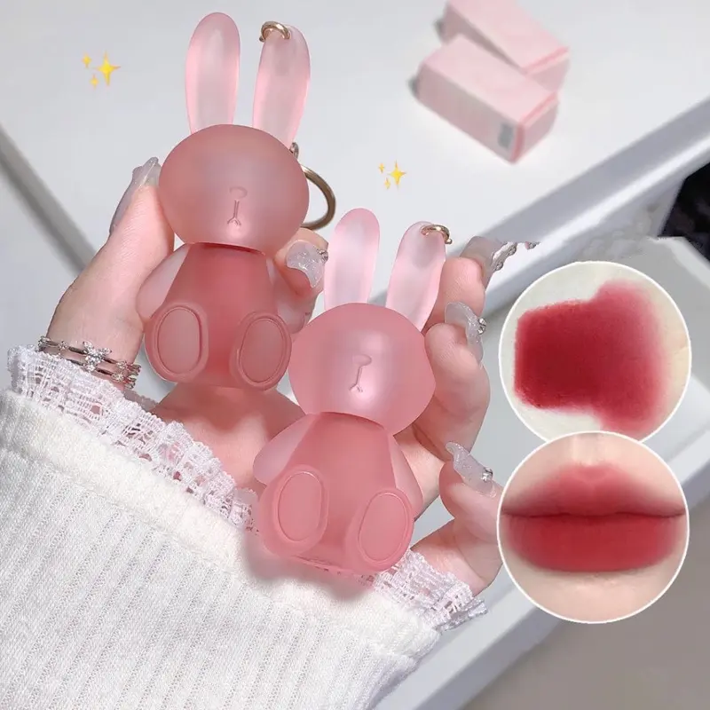 {TẶNG KÈM QUÀ} Son Kem Thỏ Móc Khoá Gege Bear Màu Xinh Son Môi Nữ