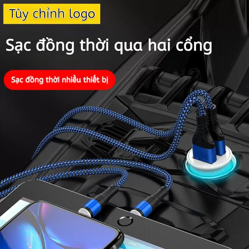 Bộ Sạc Xe Hơi Mini 2 Cổng USB, Sạc Nhanh Đa Dụng, Kèm Đầu Chuyển Đổi Cắm Nguồn, Thiết Kế Nhỏ Gọn 4