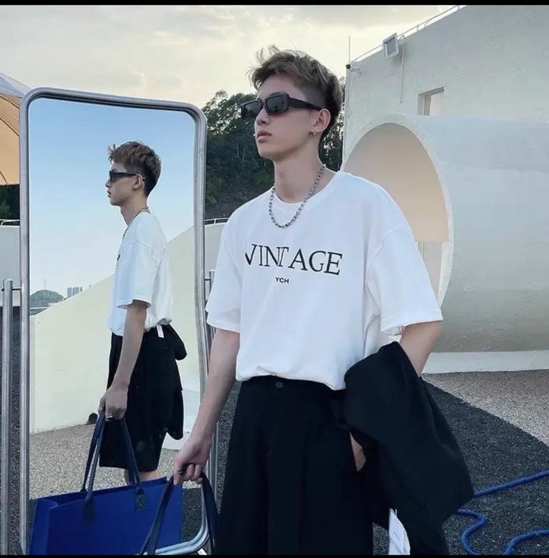 Áo phông 3158 nam nữ from rộng unisex Vintage dưới 72kg