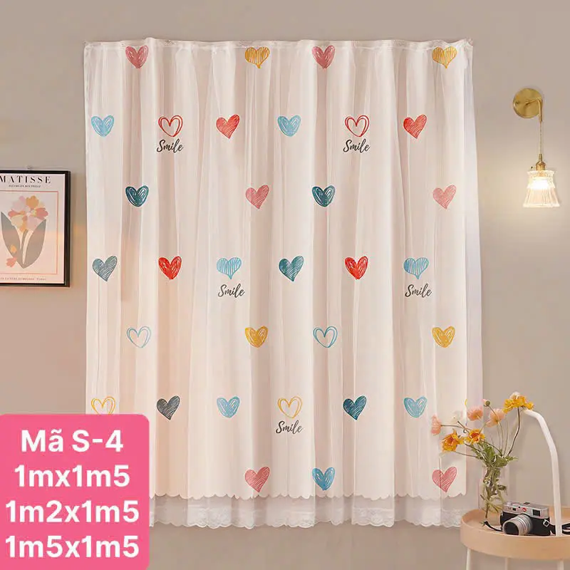 Rèm Cửa Sổ Dán Tường 2 Lớp Mới Siêu Tiện Lợi, Rèm Cửa Sổ Chống Nắng Trang Trí Siêu Đẹp (tặng kèm băng dán) phòng ngủ 1