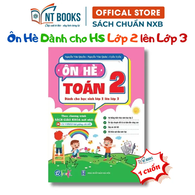 Bộ 2 cuốn sách Ôn Hè Toán Và Tiếng Việt Lớp 2 - Dành Cho Học Sinh Lớp 2 Lên Lớp 3 - NXB Hà Nội - QB 5