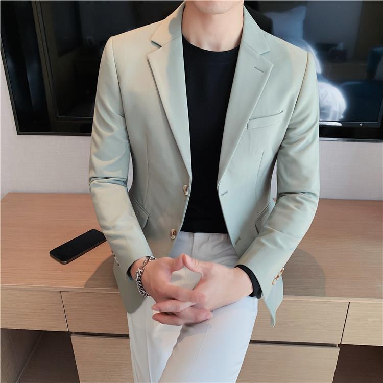 Product Introduction of Slim Fit Men's Blazer Korean Style Ins Trendy Cool High-End Casual Suit Business Formal Hairstylist Jacket Footwear 26