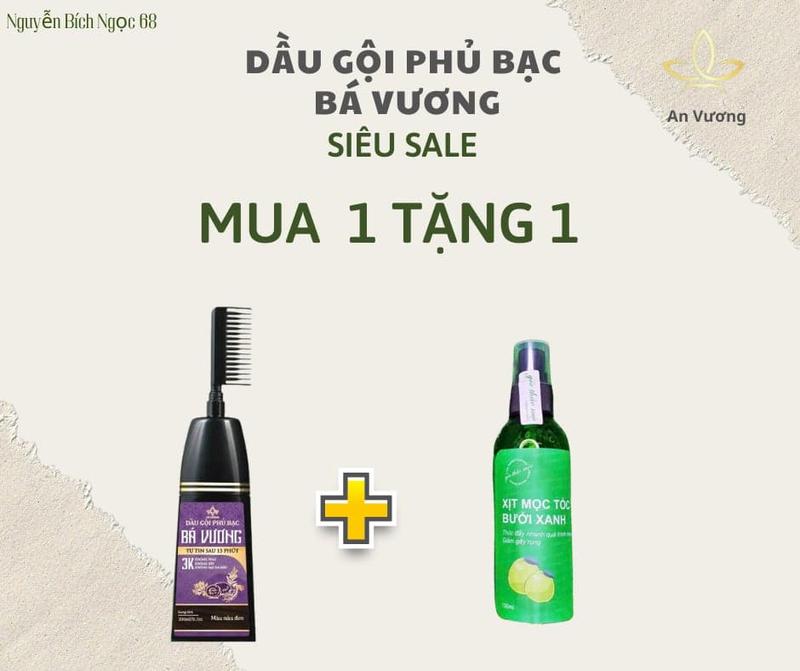 [tặng xịt bưởi] Dầu Gội Phủ Bạc Gội Là Đen và Nâu Đen Thảo Dược Bá Vương - Thay Đổi Màu Tóc Tại Nhà - Thảo Dược Thiên Nhiên