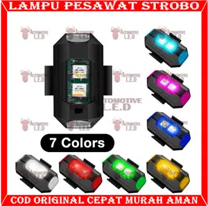 LAMPU LED KEDIP PESAWAT RGB LED AIRCRAFT PLANE 7 WARNA USB MOBIL MOTOR BANYAK MODE Motor Peringatan Lampu Tahan Air USB Car Kabel