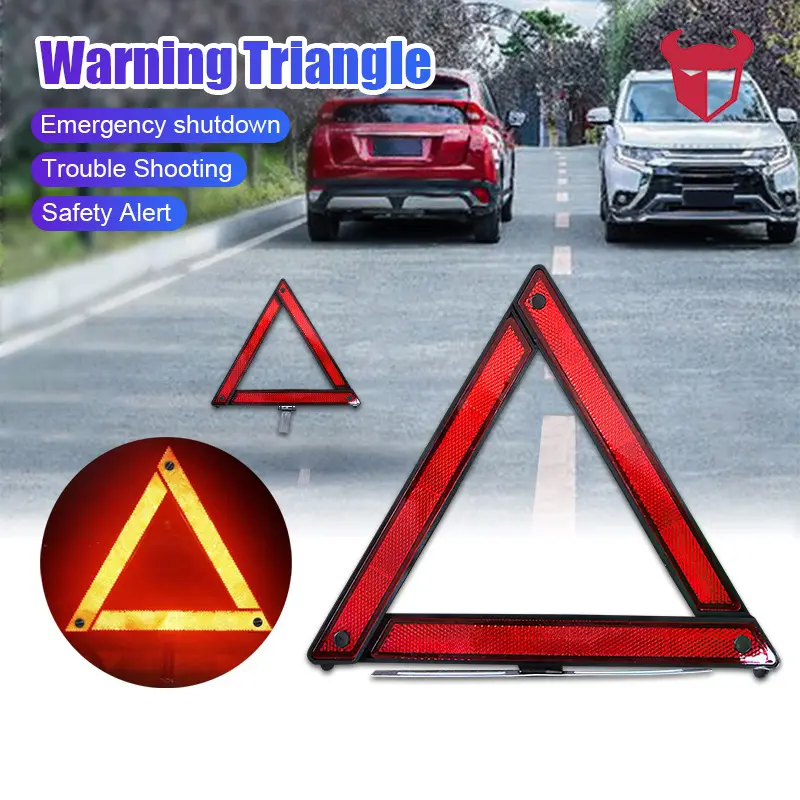 Pitbull Hardware Early Warning Device Parking Tripod Warning Triangle Reflectorized Triangle Signature Car Safety Emergency Essentials