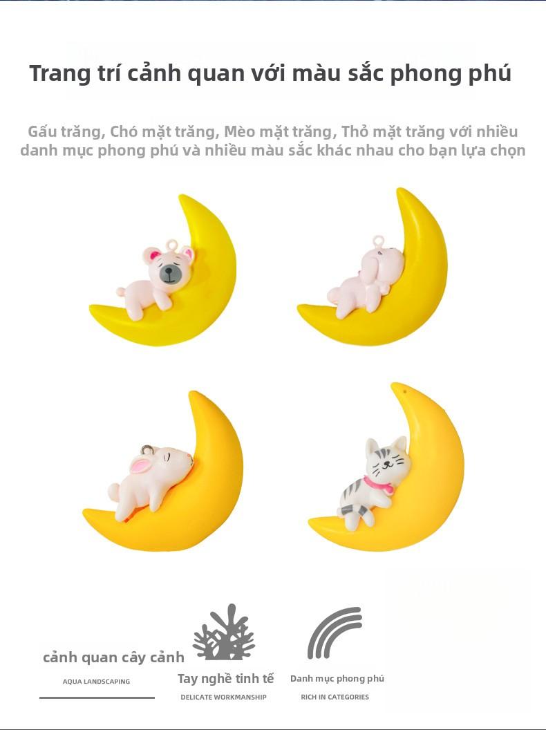 Product Introduction of Đồ Trang Trí Cảnh Quan Bể Cá, Thiết Kế Hình Gấu Mặt Trăng Và Thỏ Mặt Trăng Hoạt Hình, Nhỏ Và Mới, Thích Hợp Để Xem Bể Cá, Người Lặn Nổi bể  nhựa  lít bể  cá  siêu  độc  lạ bể  cá  siêu  độc  lạ 1
