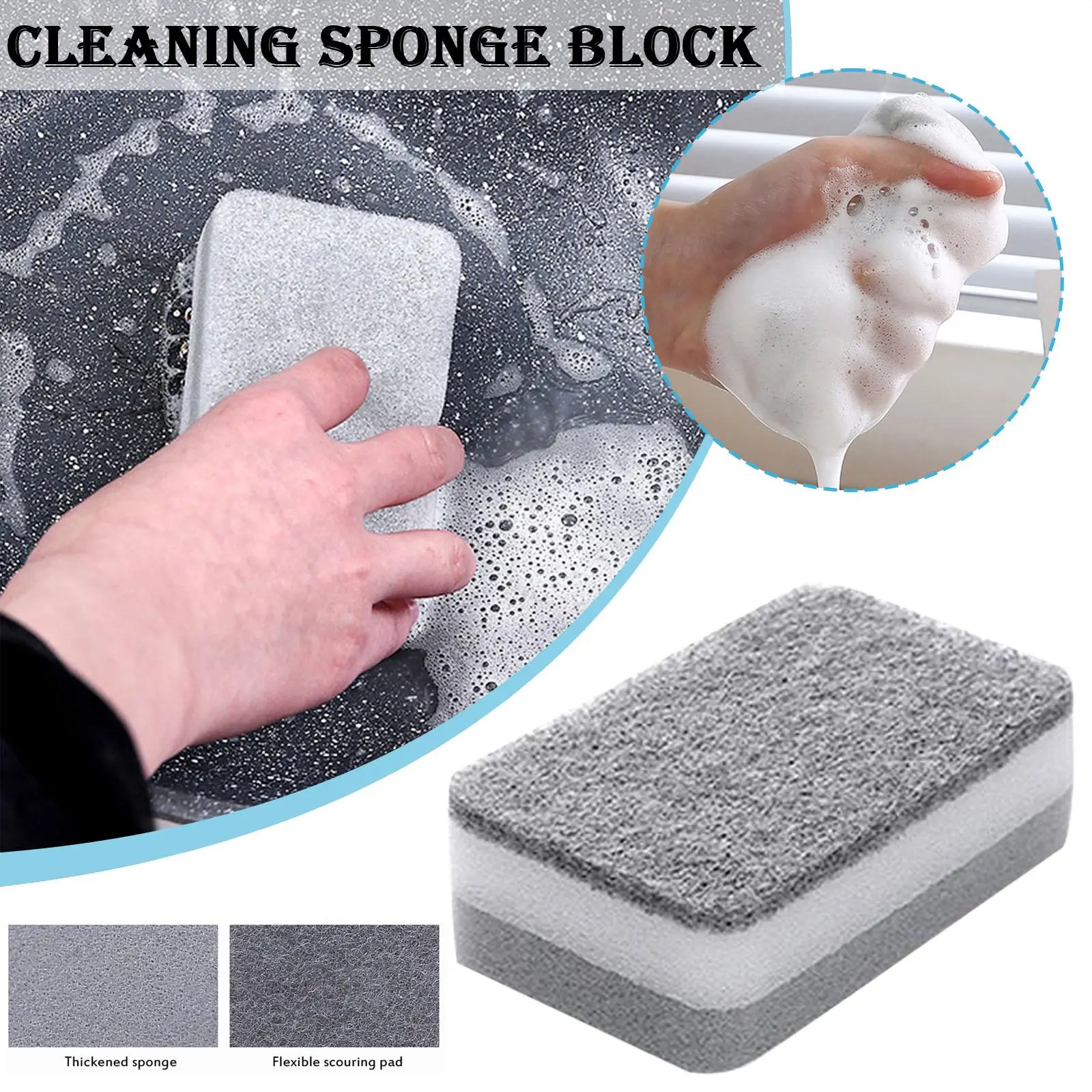 1/4/8/12pcs Double-sided Sponge Wipe Kitchen Cleaning Block Thickened ...