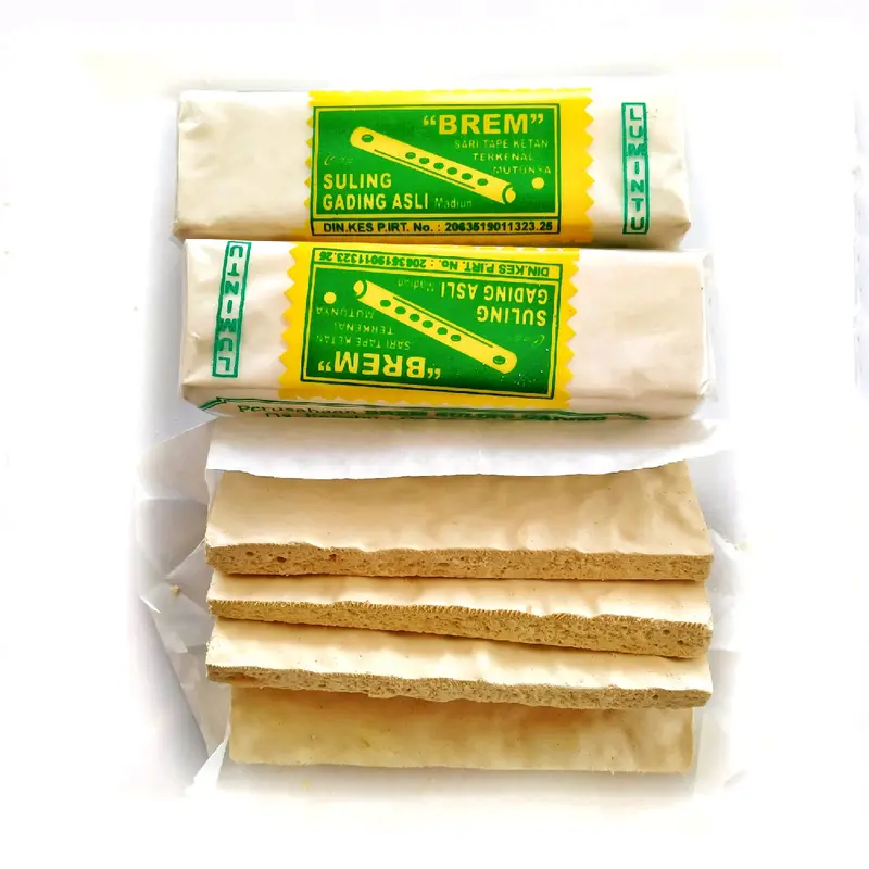Brem Suling Gading Asli Madiun Polos isi 4 Lapis Rasa Original Kecil - Snacks, Food 4
