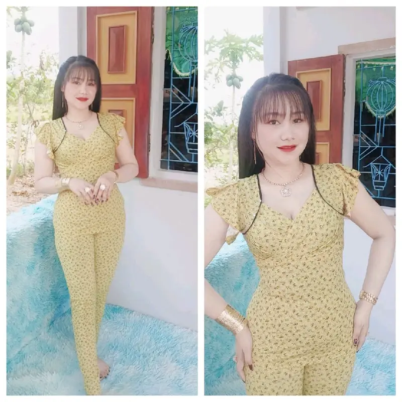 Bộ thun ati tay cánh tiên đắp chéo cổ tim đắp chéo quần dài ống nhỏ đủ size 1234 từ 40_70 kg 5