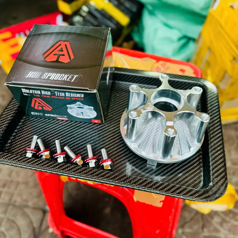Cùi đĩa nhôm ATR Ex150 Malasia mẫu 3D phụ tùng - Nhôm Trắng - Phanh 7