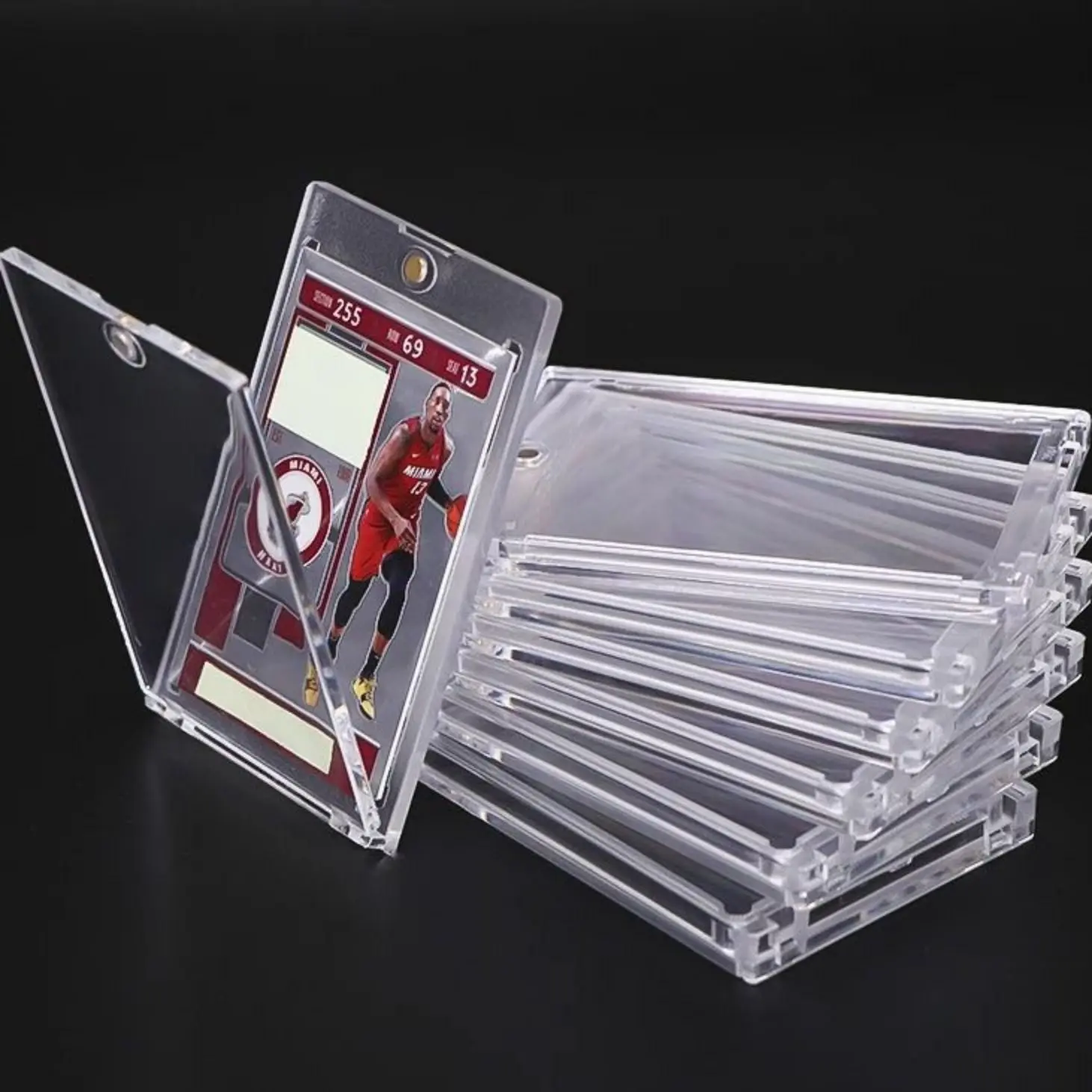 Magnetic Card Holder Cases acrylic card holder 35PT Clear Card Protector for Sport Card Game Card Storage