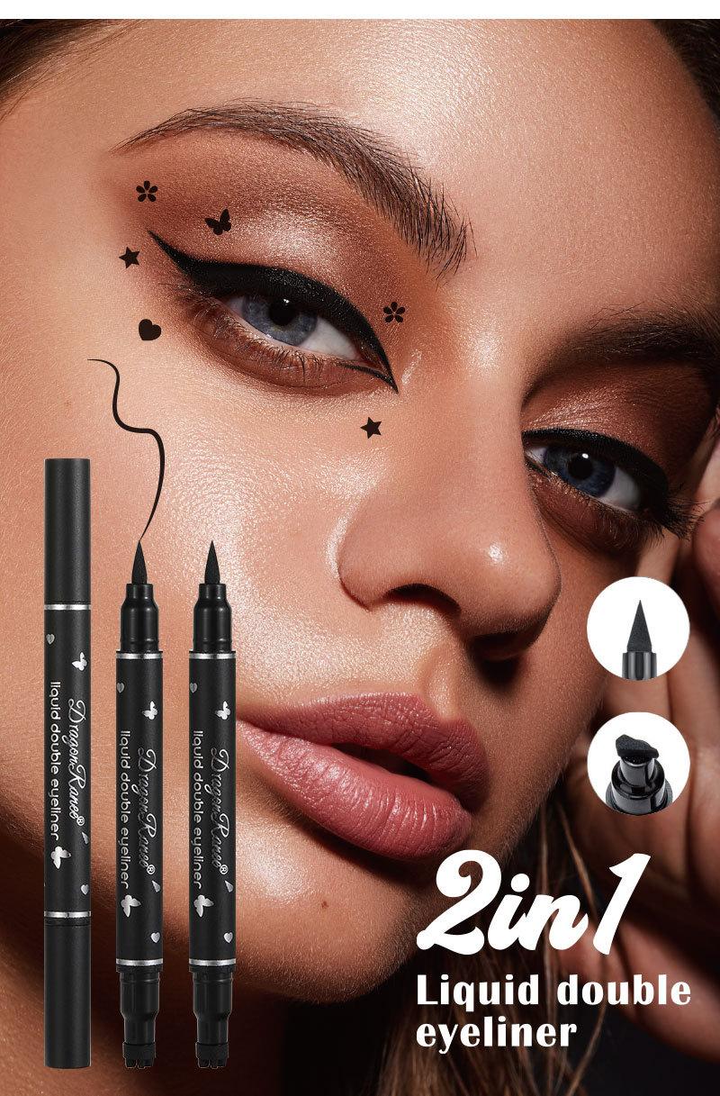 Product Introduction of DoubleHeaded XINGX Seal Eyeliner Waterproof Novice Love Plum Blossom Embellished Eye Corner Eye Tail Eyeliner 2