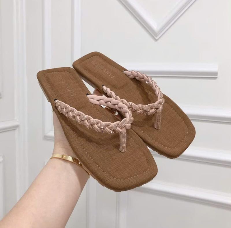(Size 36-40) Dép kẹp nữ dây đá 1cm dép kẹp đế bằng