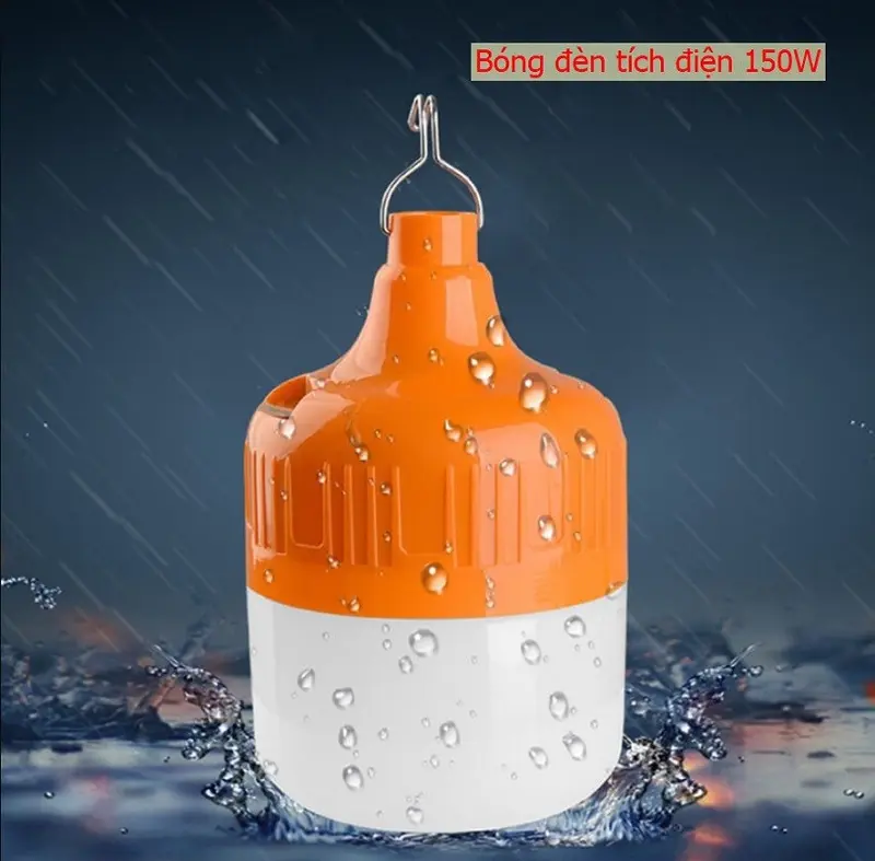 Product Introduction of Bóng đèn tích điện 60W TẶNG KÈM DÂY SẠC  không dây có móc treo bóng đèn tích điện đuôi cam bóng tích điện 4