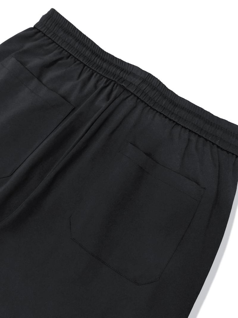Product Introduction of Men's Loose Spider Web Print Drawstring Waist Straight Leg Pants, Casual Street Pocket Trousers for Daily Wear, Fashion Men's Bottoms for All Seasons, National Day Clothing 17