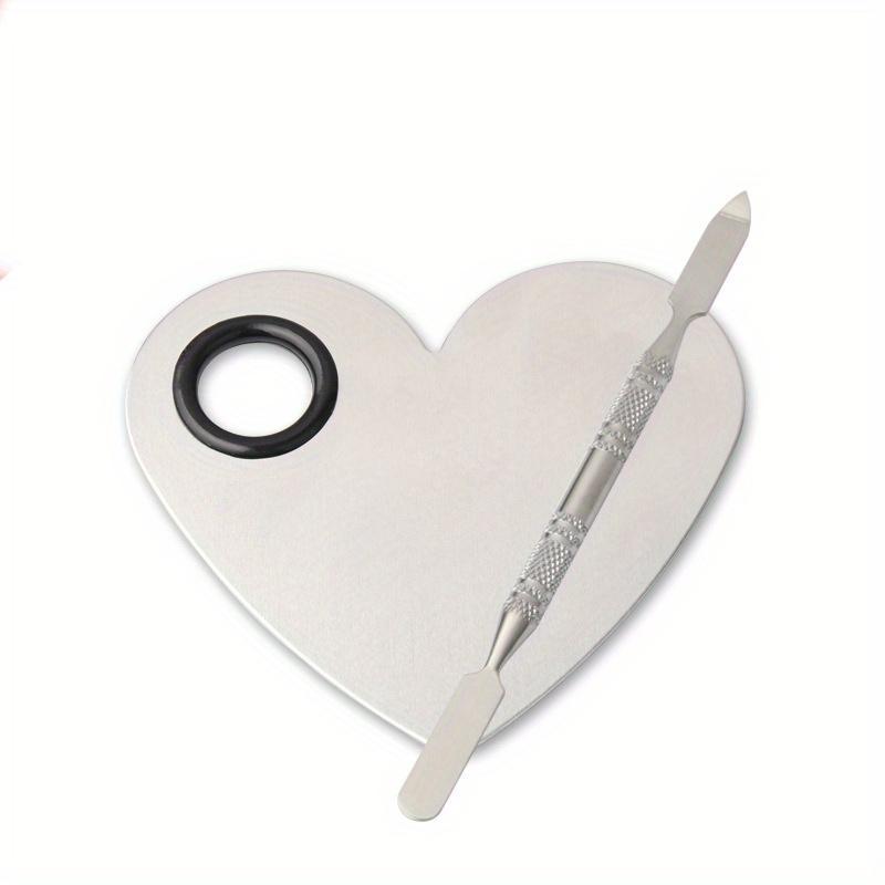 Product Introduction of Stainless Steel Makeup Mixing Palette with Spatula, 1 Set Makeup Artist Tool, Portable Painting Palette, Arts & Crafts Easels 7