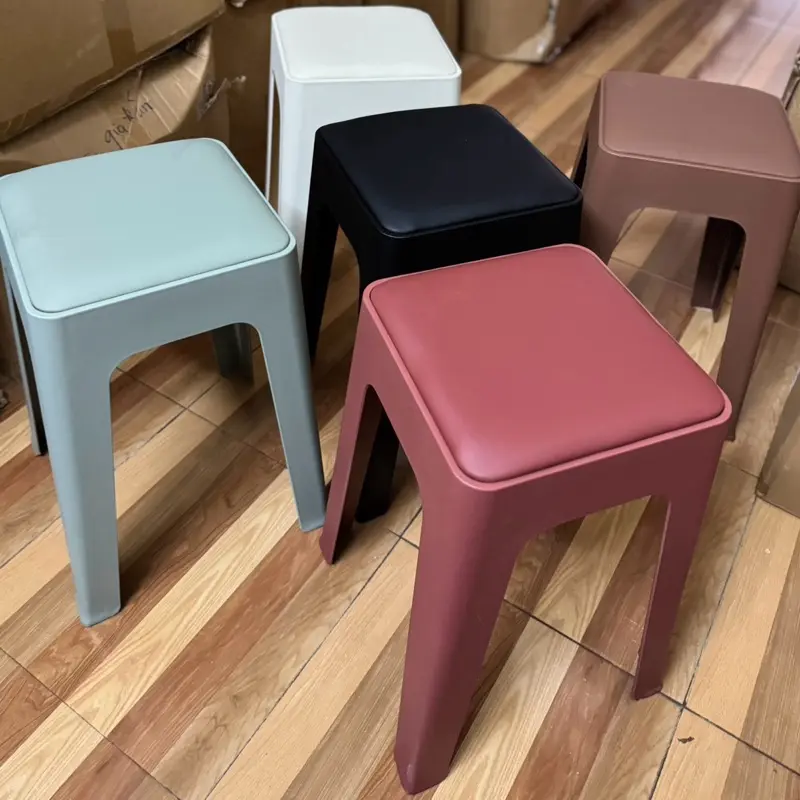 Ghế đôn nhựa đệm da, ghế ăn gia đình 6