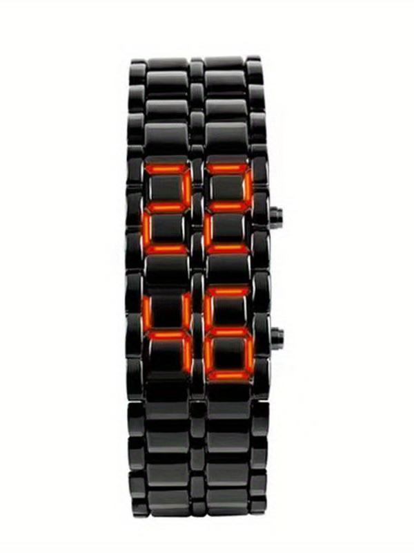 Men's Punk LED Digital Watch, Street Trend Novelty Wristwatch with LED Light, Chic Watch As Gift for Boyfriend Gift without Box 0