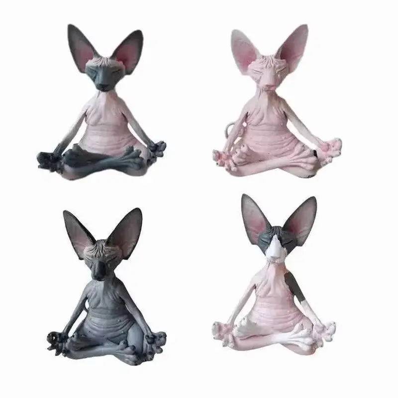 Tượng Nhỏ Mèo Phật Sphynx, Thiết Kế Kỳ Lạ Thích Hợp Để Thiền Định, Yoga Và Trang Trí, Tác Phẩm Nghệ Thuật, Thích Hợp Cho Ngoài Trời Và Sân Vườn, Tượng Nhỏ Decor Decor Phòng 3