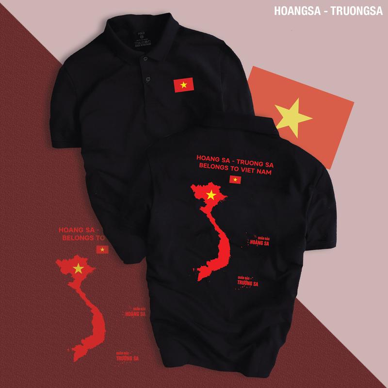 Áo thun POLO HOÀNG SA - TRƯỜNG SA vải cá sấu sang trọng, lịch lãm, thoáng mát - FREESHIP Extra Nam Menswear Cộc Tay Có Cổ áo  polo