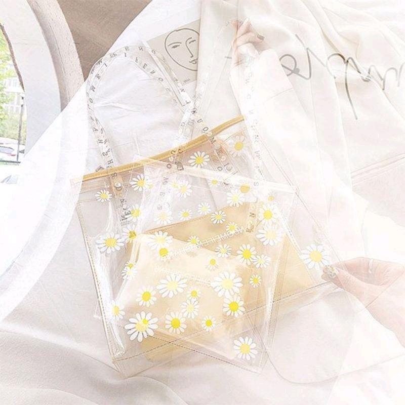 BISA COD! TERMURAH! SHOULDER BAG TOTEBAG MIKA TRANSPARAN AESTHETIC 2