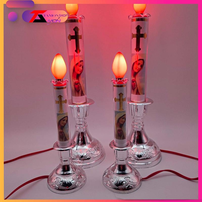 [Giá một cặp] Tặng 2 bóng đèn trái ớt + đèn nến thờ thiên chúa, đèn trưng bàn thờ chúa, gia tiên cực đẹp trang trí tủ thờ