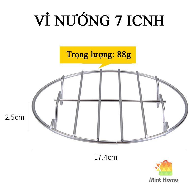 Vỉ nướng inox 304 loại tròn có chân - hàng tách lẻ từ bộ phụ kiện nồi chiên không dầu 5