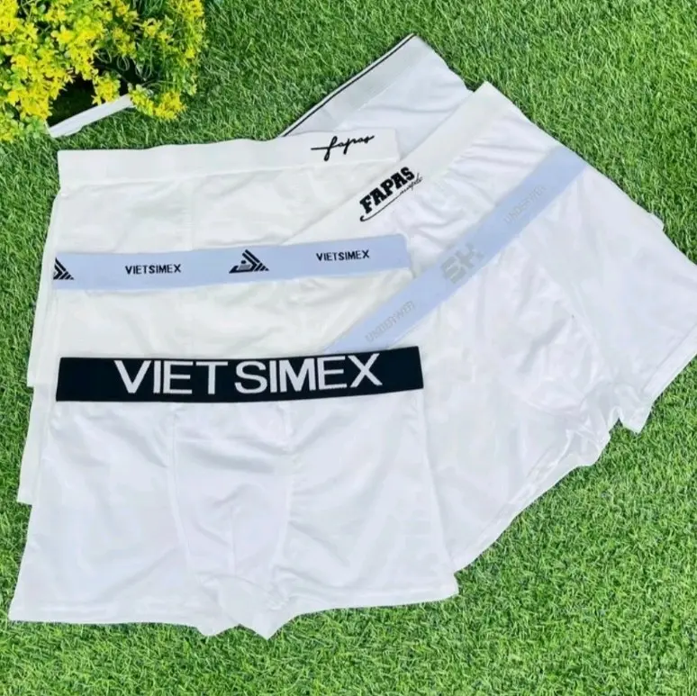 combo 5 quần sịp đùi nam màu trắng các mẫu( mua 2 set thêm 1 quần)