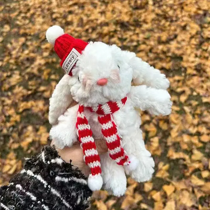 Đồ Chơi Nhồi Bông Thỏ, Chủ Đề Giáng Sinh, Móc Chìa Khóa, Thiết Kế Hình Thỏ Hoạt Hình, Búp Bê Nhồi Bông Mềm, Mặt Dây Chuyền, Móc Chìa Khóa Xe Hơi, Trang Trí Túi Ba Lô, Thích Hợp Làm Quà Tặng Trẻ Em 1