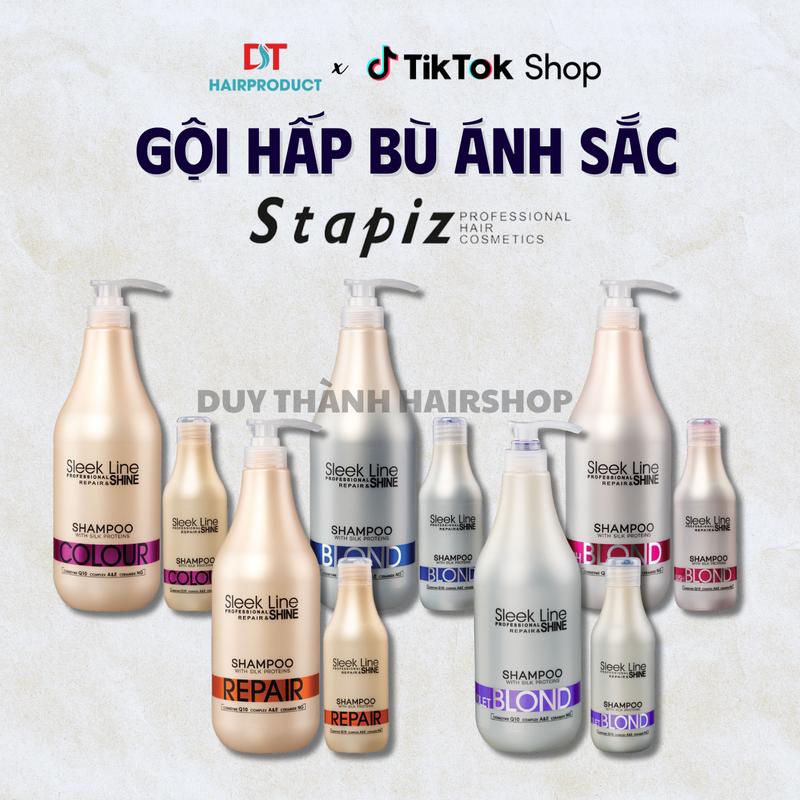 Dầu gội bù ánh sắc Stapiz dầu gội khử vàng hấp bù màu Hồng Blu Tím 300ml 1000ml made in Balan