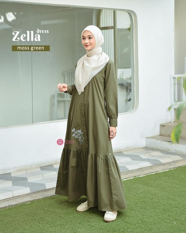 ZELLA DRESS BY ZIZARA GAMIS CANTIK Polos 2