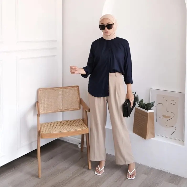Kemeja wanita oversize blouse Oneck Hight Quality bahan Crinkle AirFlow Premium Blouse cewek Baju kerja folmal dan non formal Best Seller