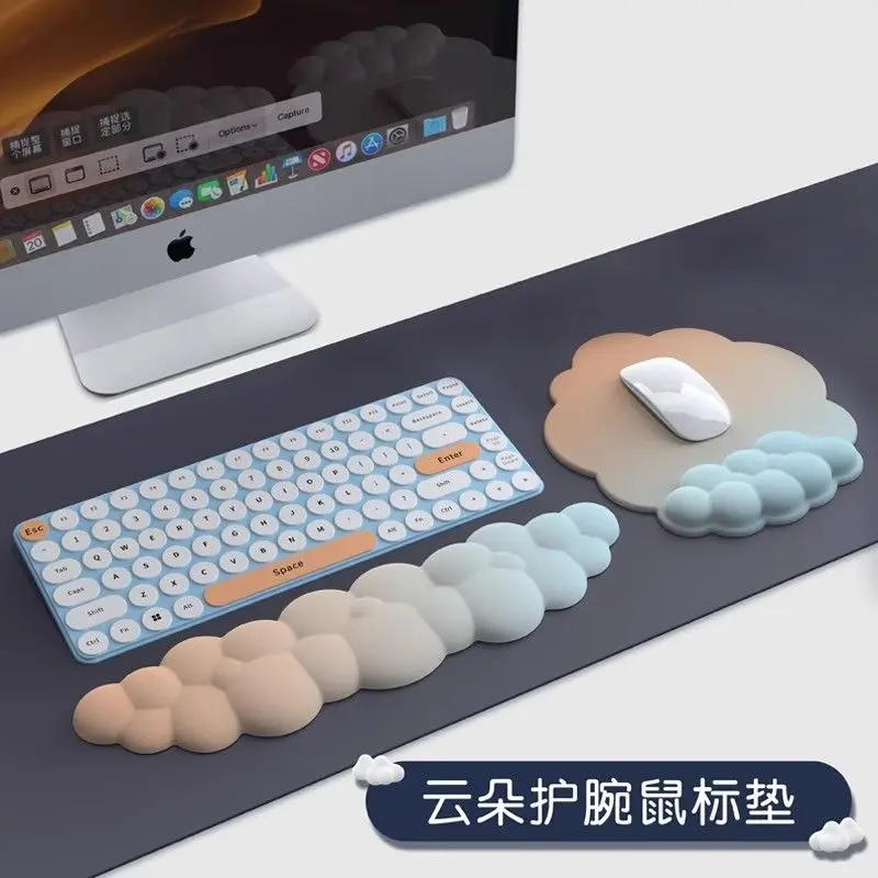 2024 Mouse Pad Computer Gradient Keyboard Support Memory Foam Three-Dimensional Silicone Hand Guard Support Girl Office Mouse Mat Male
