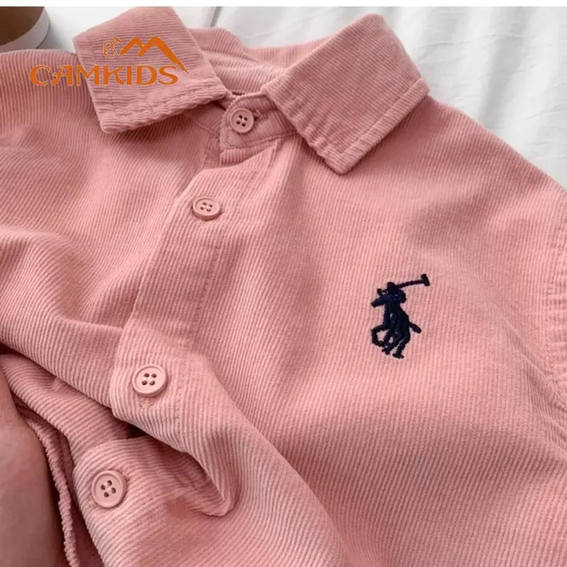Áo Sơ Mi Trẻ Em, Camkids, Bộ Sưu Tập Mùa Xuân Và Mùa Thu, Hàng Mới Về 2024, Phong Cách Hàn Quốc, Áo Sơ Mi Vải Nhung Kẻ, Dành Cho Bé Trai Và Bé Gái, Thiết Kế Đẹp Trai 8