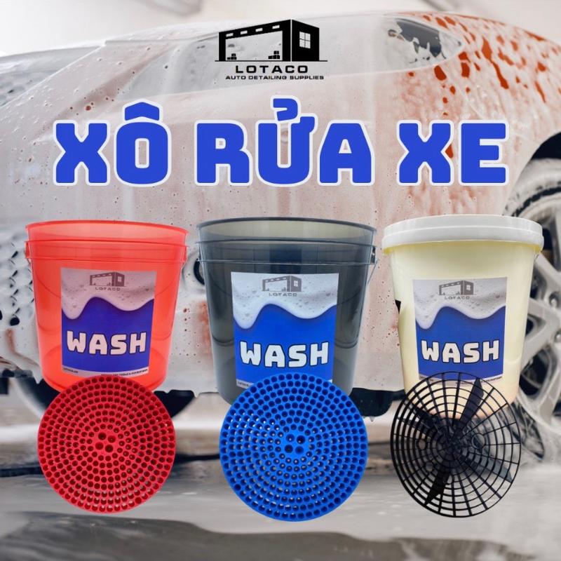 LOTACO Xô nhựa rửa xe chuyên dụng và lưới nhựa chặn cát cao cấp Lau Xe Phụ Kiện
