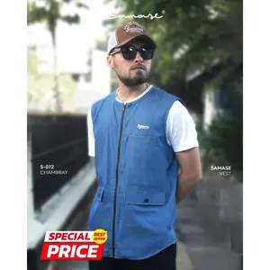 Samase Rompi Sholat Full Zipper S072 Katun Chambray Normal & Big Size