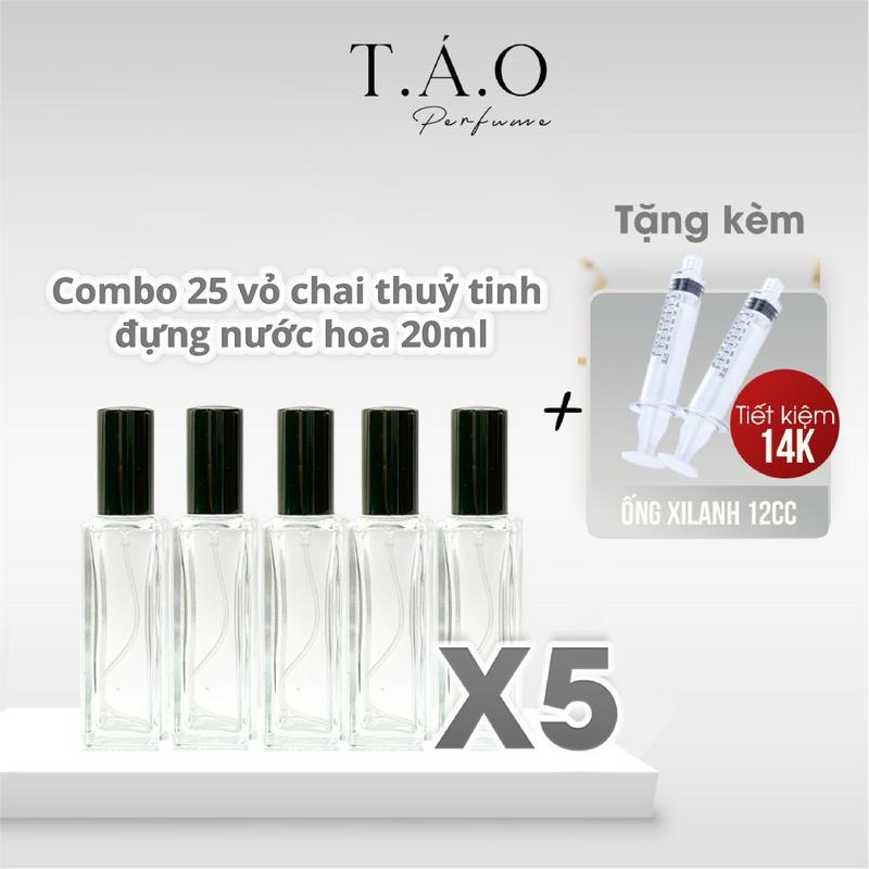 [Tặng 2 xilanh] Combo 25 chai thuỷ tinh 20ml đựng nước hoa chiết, serum, mỹ phẩm vỏ dày dặn Chai Chiết Đựng Thực Phẩm Đựng Gia Vị  Đựng Đồ Ăn