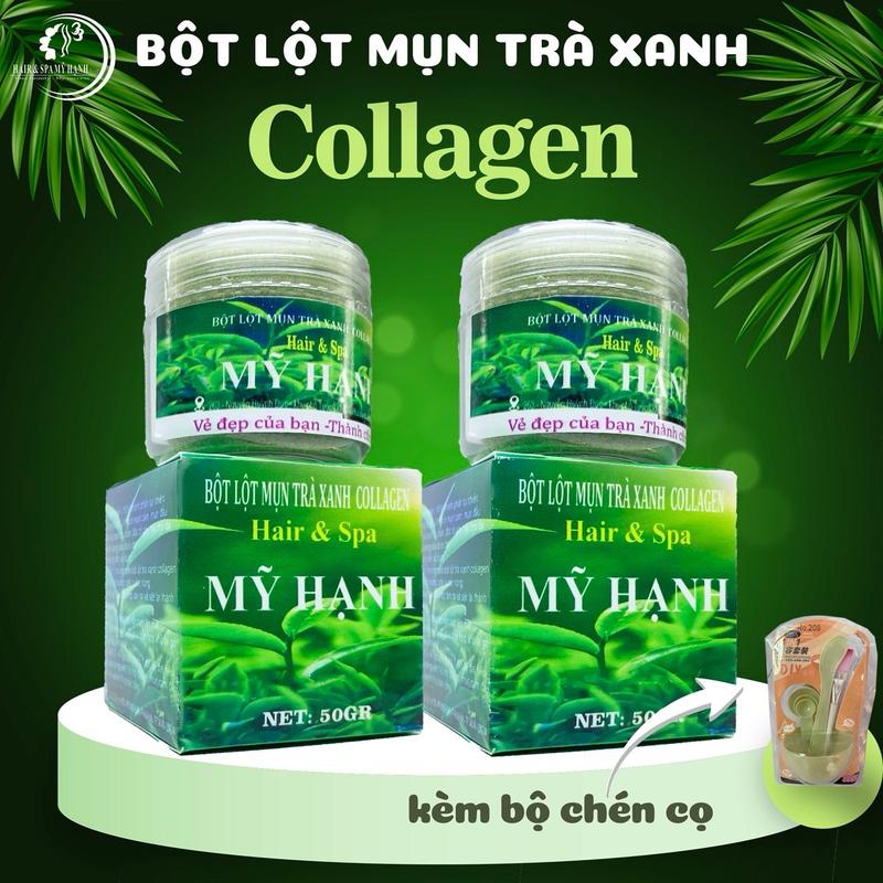 2 Hộp Mặt Nạ Lột Mụn Trà Xanh + Kèm 1 Bộ Chén Cọ
