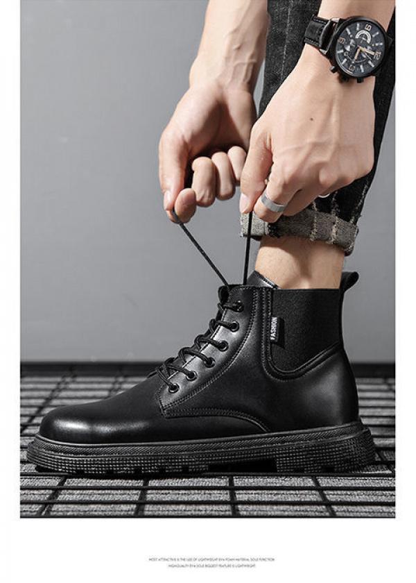 Product Introduction of Giày Nam, Cổ Cao Và Cổ Cao, Màu Trắng, Cỡ Nhỏ 35, Boot Công Nhân, Cỡ 38, Thích Hợp Cho Mùa Thu Và Mùa Đông, Bốt Da Tạo Mẫu Tóc, Bốt Martin, Cho Nam 22