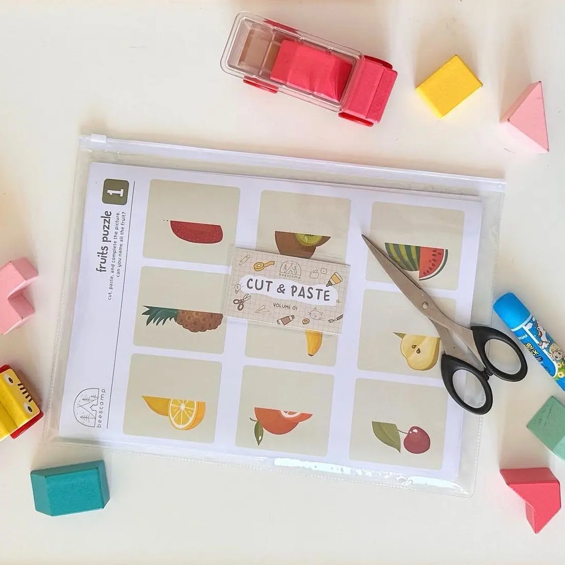 CUT & PASTE VOL 1 (3-6 years) - Aktivitas menggunting menempel anak / worksheet anak / activity anak