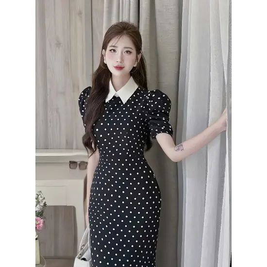 ĐẦM CHẤM BI ĐUÔI CÁ SANG TRỌNG - DDD9037 váy 1