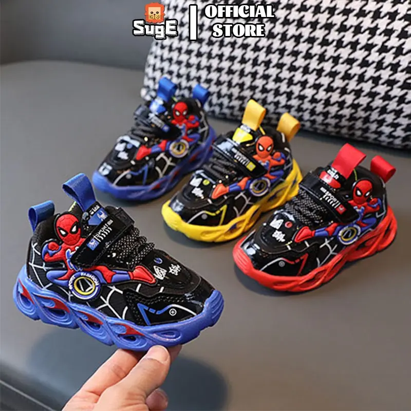Spiderman cartoon luminous led luminous boys sneakers