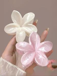 Conjunto de pinzas tipo garra para el cabello con flores acrílicas estilo boho para mujeres, diseño tie-dye ideal para vacaciones en la playa en verano, decoraciones para peinados medio recogidos.