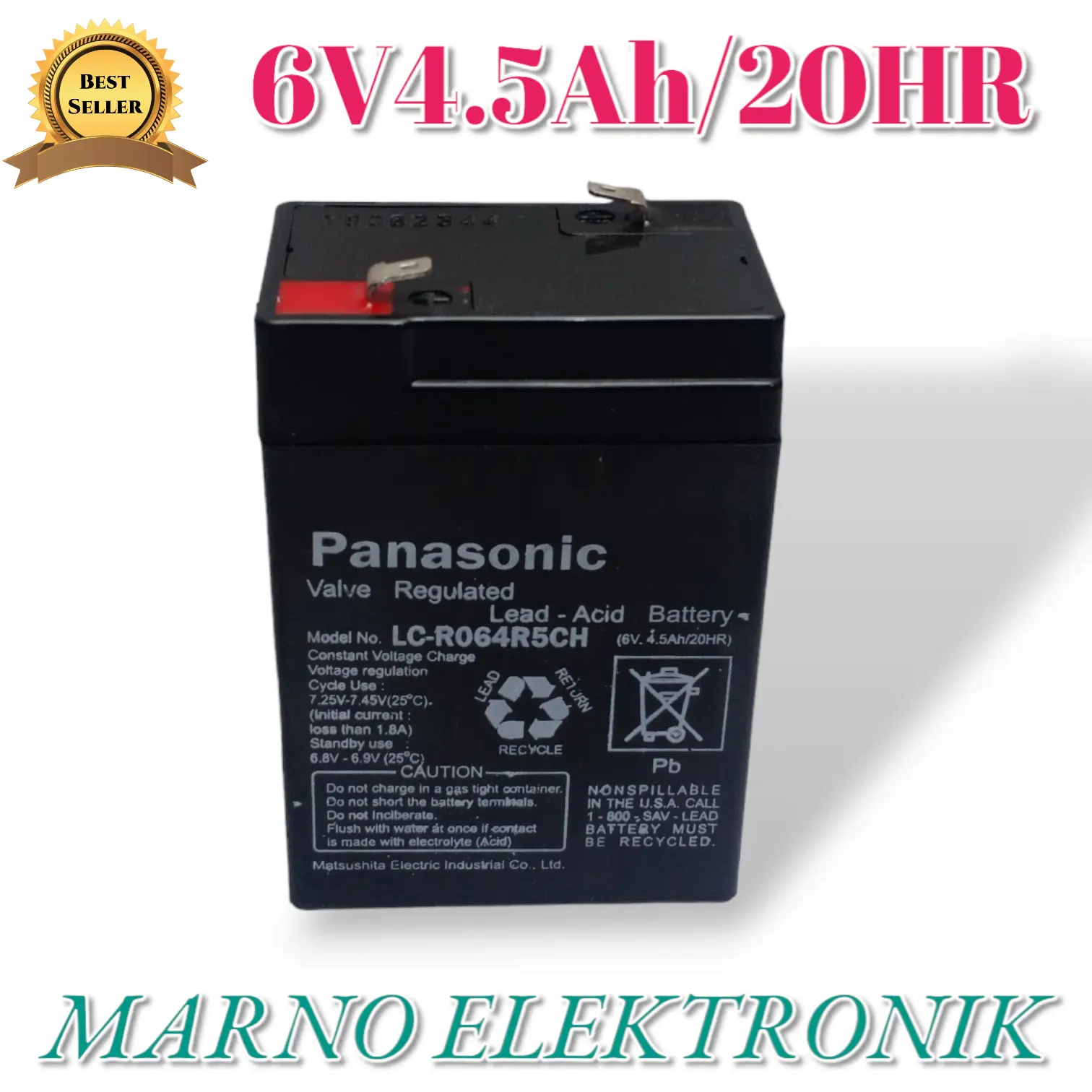 AKI KERING 6V45A.h/20HR LP6-7.0 ACCU BATERAI 6V 45A.h 20HR PANASONIC