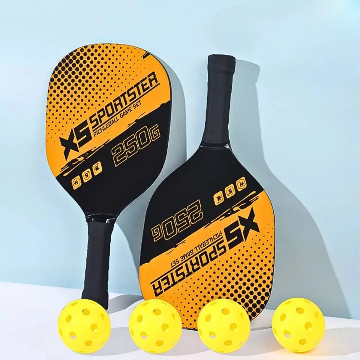Bộ 2 Vợt Chơi Bóng Pickleball Siêu Nhẹ Cầm Nắm Chắc Chắn Kèm Túi Đựng 4 Quả Bóng